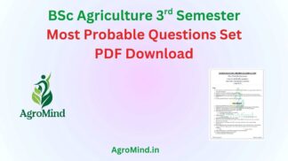 BSc Agri 3rd Sem Most Probable Questions