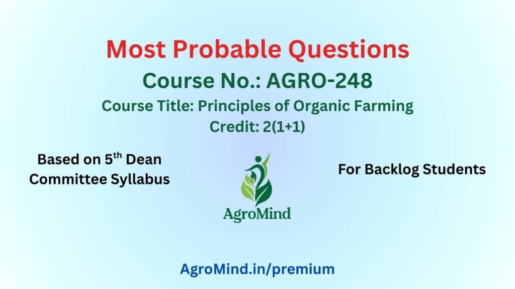 AGRO-248 Most Probable Questions (BSc Agri)