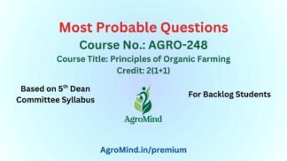 AGRO-248 Most Probable Questions (BSc Agri)