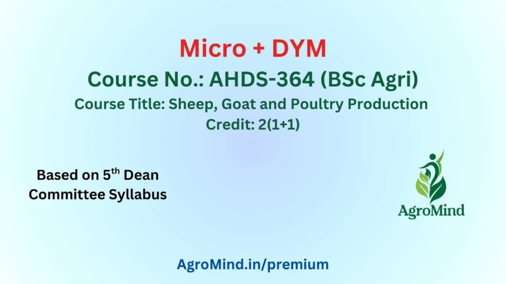 AHDS-364 (BSc Agri) Most Probable Questions