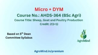 AHDS-364 (BSc Agri) Most Probable Questions