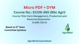 ECON-365 (BSc Agri) Micro + DYM PDF