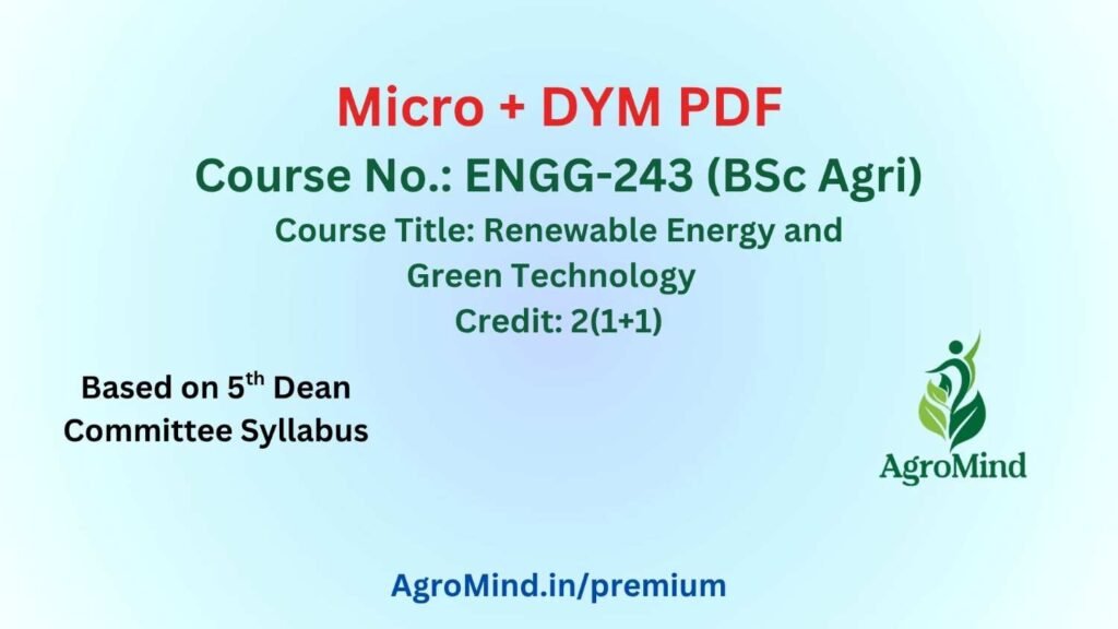ENGG-243 (BSc Agri) Micro + DYM PDF