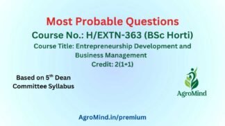 H/EXTN-363 (BSc Horti) Most Probable Questions