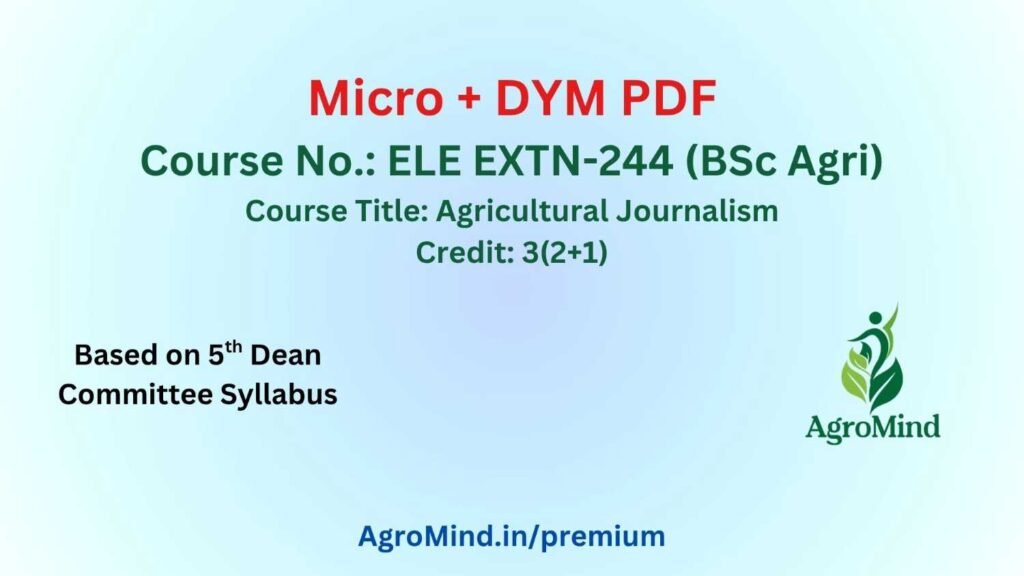 ELE EXTN-244 (BSc Agri) Micro + DYM PDF