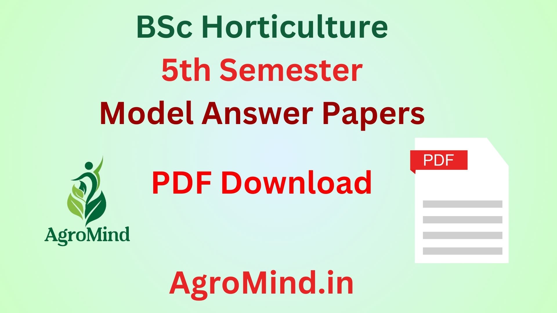 BSc Horticulture 5th Semester All Subjects Model Answer Paper, AgroMind