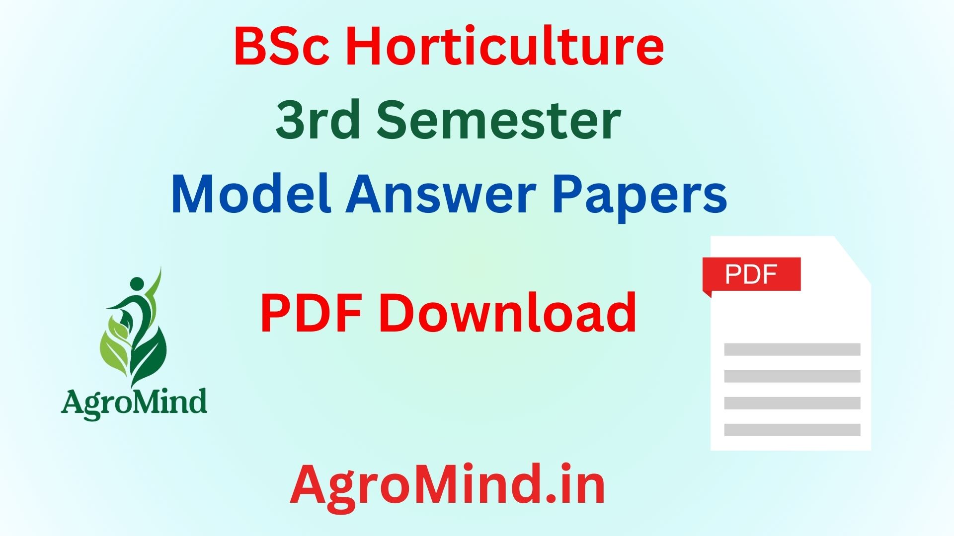 BSc Horticulture 3rd Semester Model Answer Papers, Solved Question Papers, AgroMind