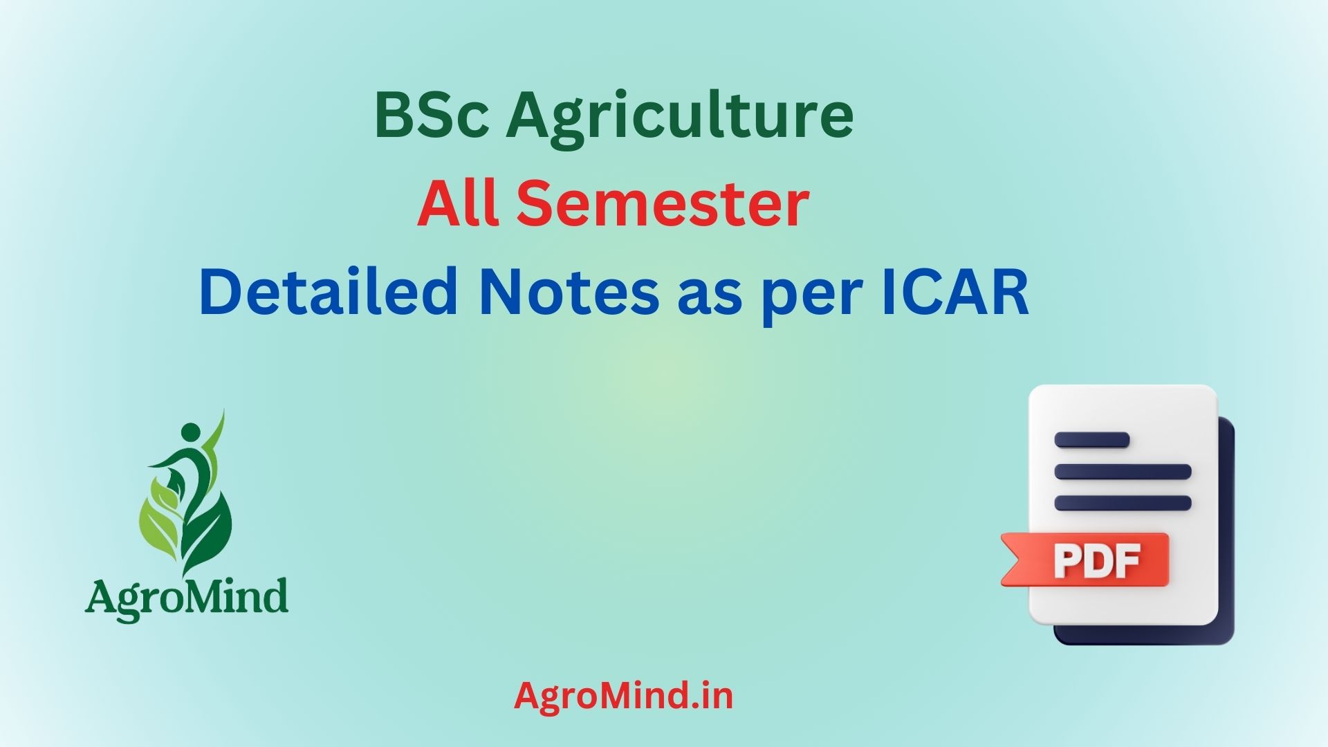 BSc Agriculture Notes All Semesters Free PDF Download, AgroMind, BSc Agri Study, bscagristudy