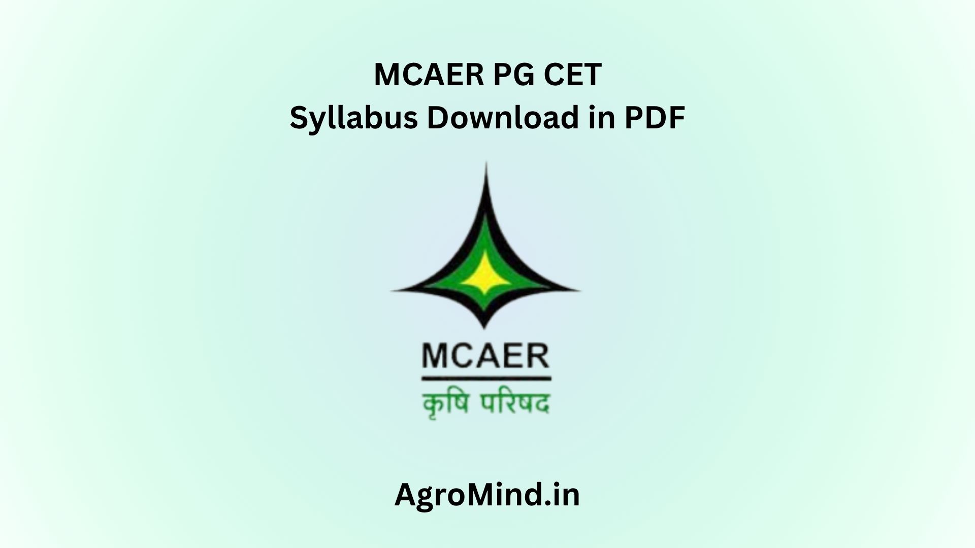 MCAER PG CET Syllabus PDF Download mcaer.org